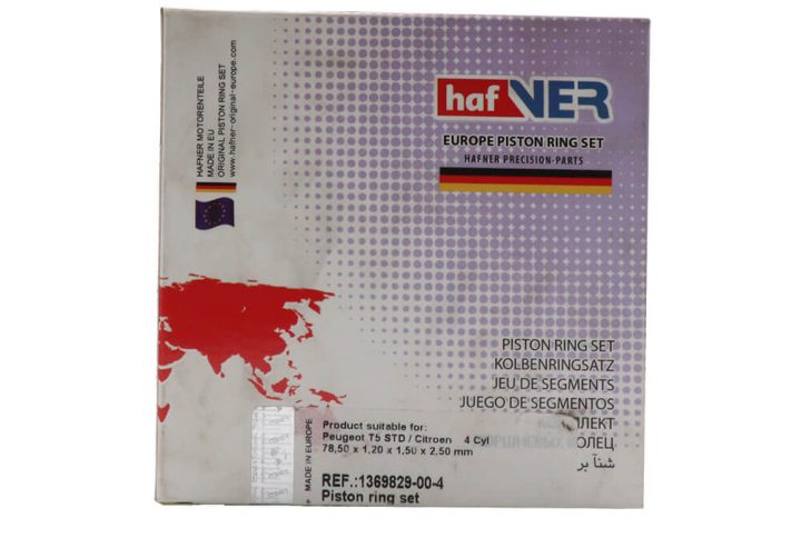 رینگ پیستون پژو 206 تیپ 5 استاندارد هافنر